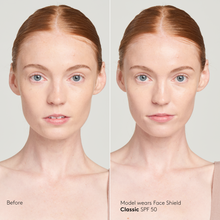 Load image into Gallery viewer, Colorescience Face Shield Classic SPF 50 before and after