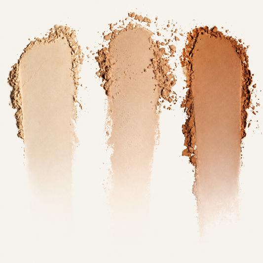 ZO Sunscreen + Powder SPF 45 Product Swatch of shade light medium and deep