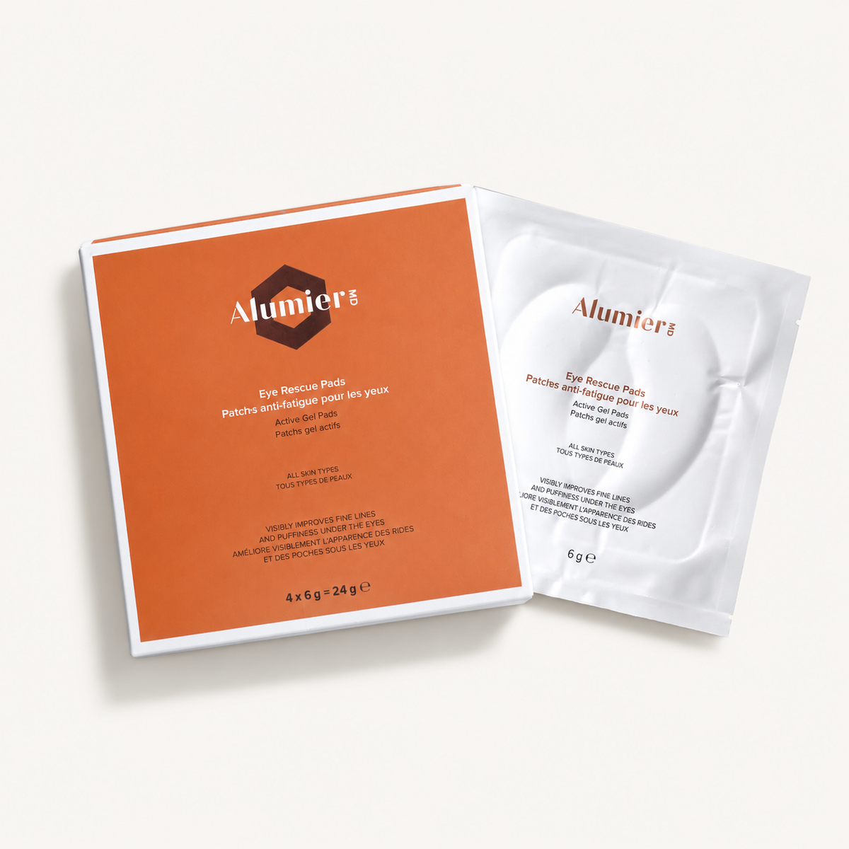 AlumierMD eye product photo on Minte ivory background