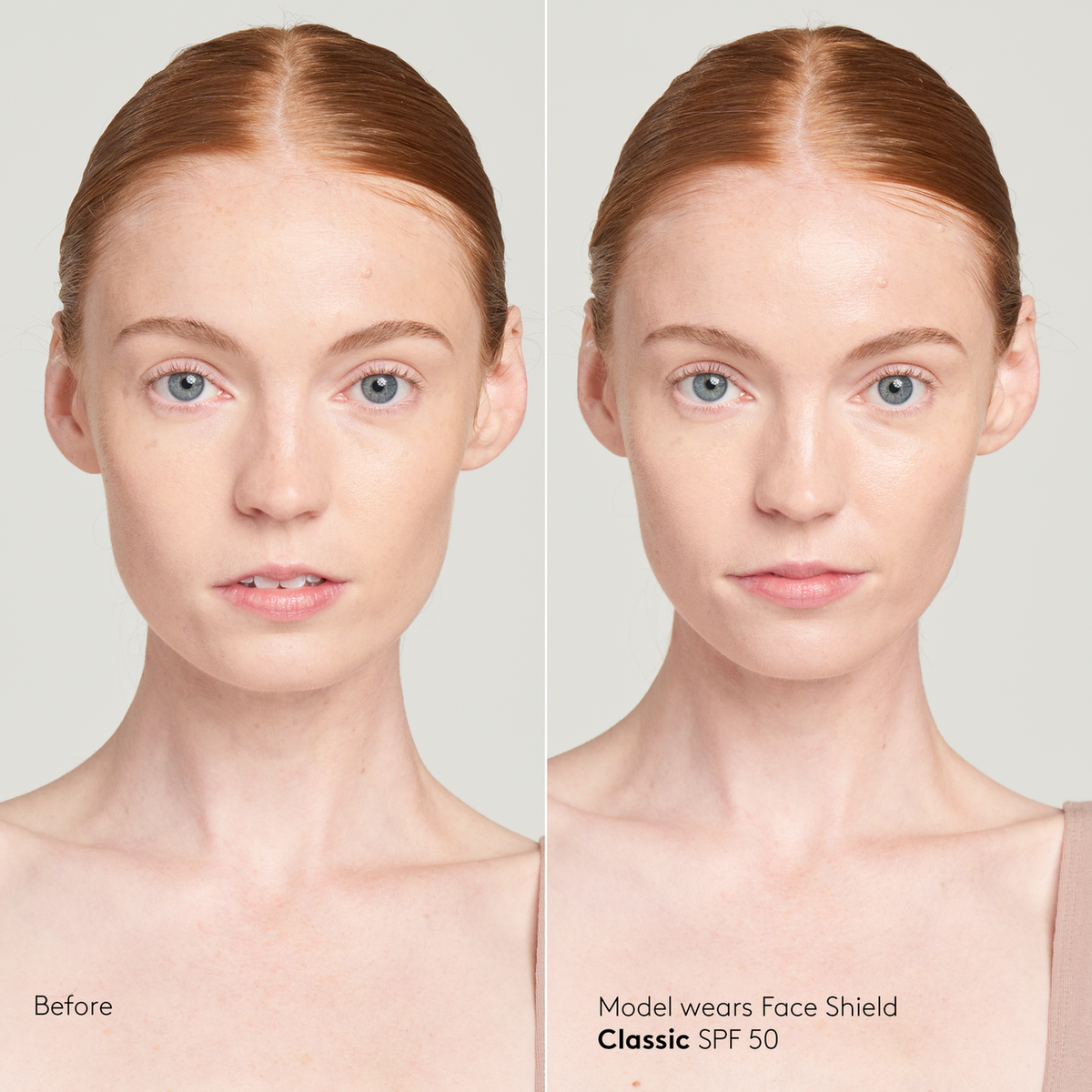 Colorescience Face Shield Classic SPF 50 before and after