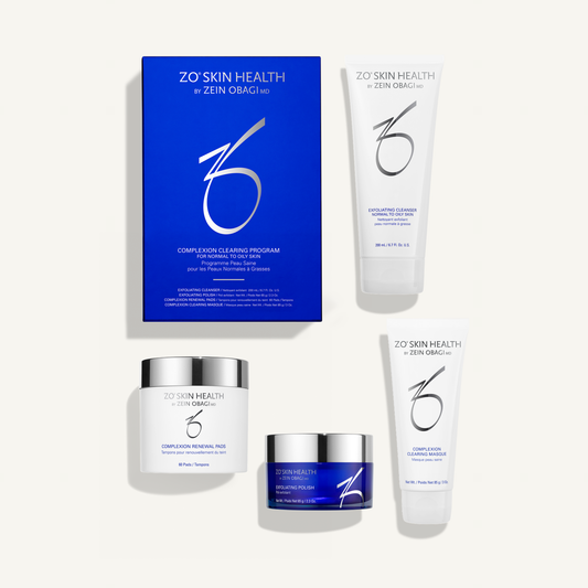 ZO Complexion Clearing Program with Exfoliating Cleanser, Exfoliating Polish, Complexion Renewal Pads and Complexion Clearing Masque