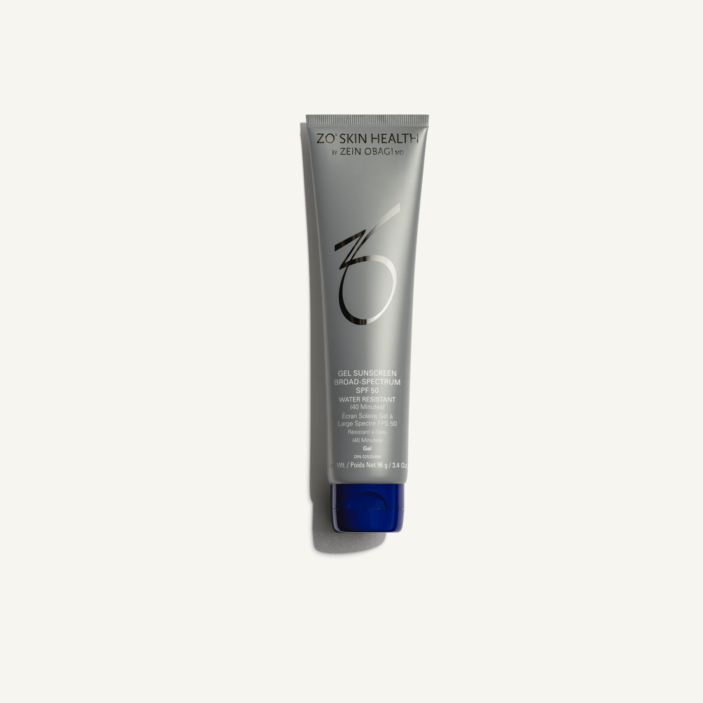 ZO Gel Sunscreen Broad-Spectrum SPF 50 on a warm cream background