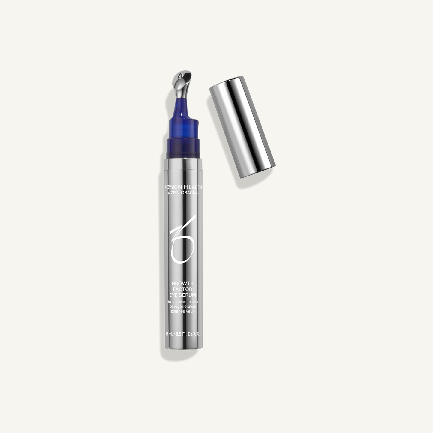 ZO Growth Factor Eye Serum on a warm cream background