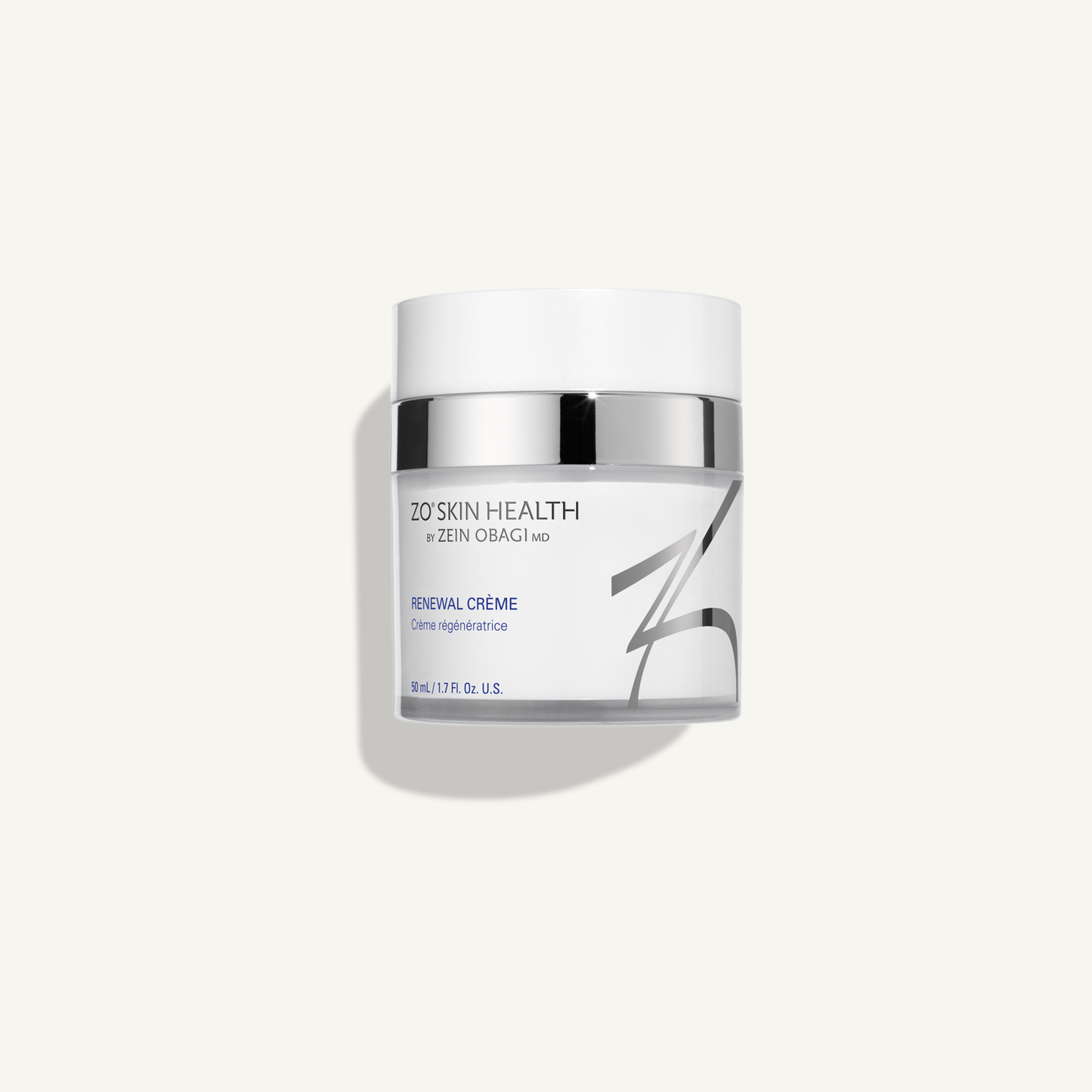 ZO Renewal Crème on a warm cream background