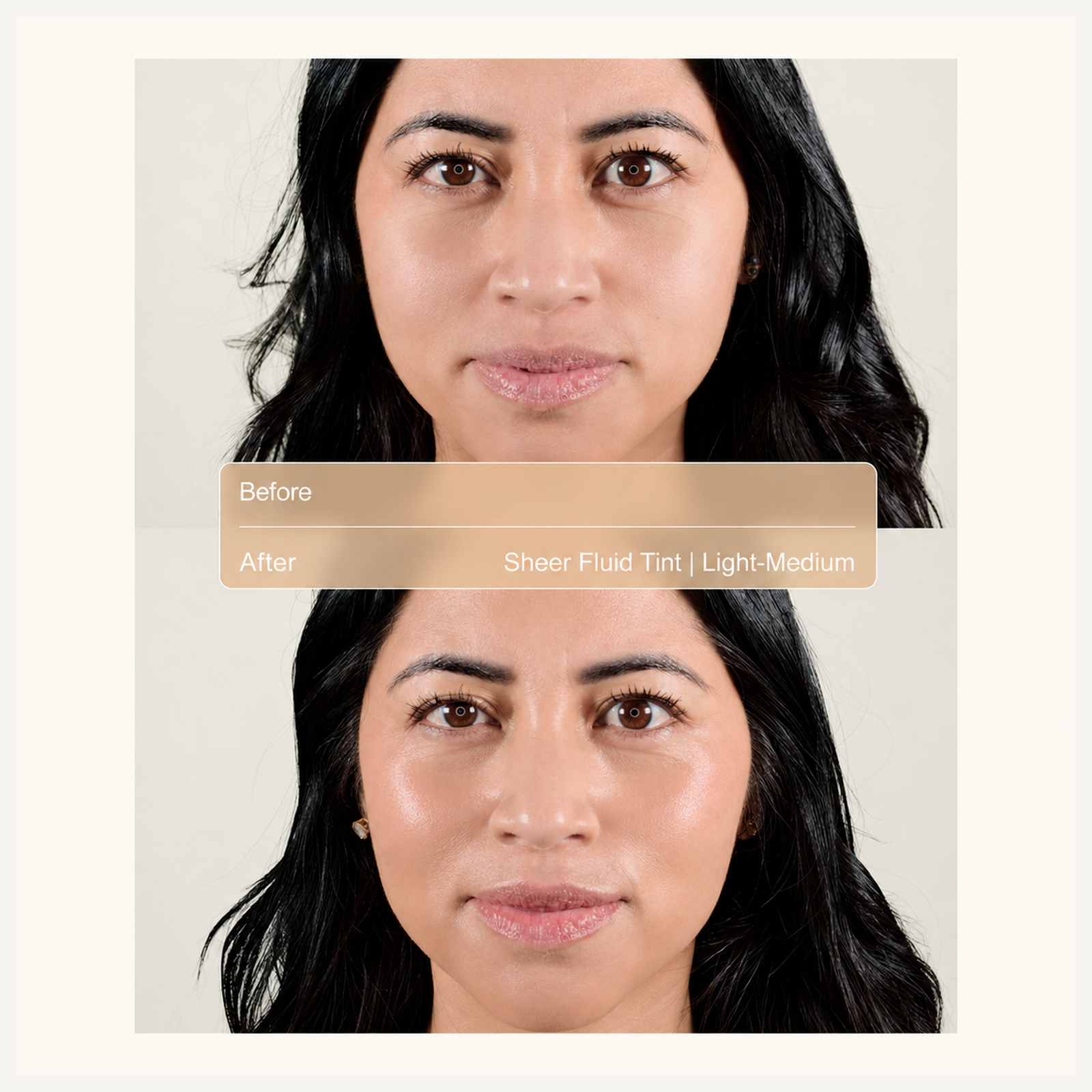 ZO Sheer Fluid Tint Broad-Spectrum SPF 45  shade light-medium before and after