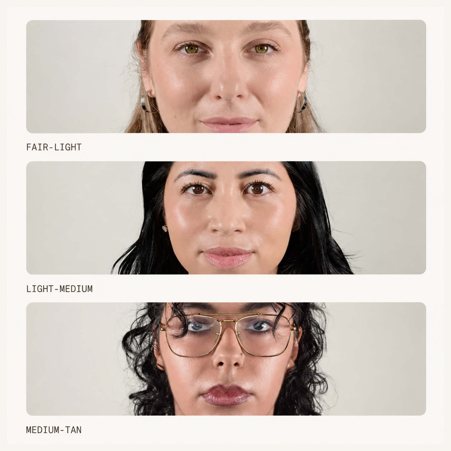 ZO Sheer Fluid Tint Broad-Spectrum SPF 45 shade comparison on models