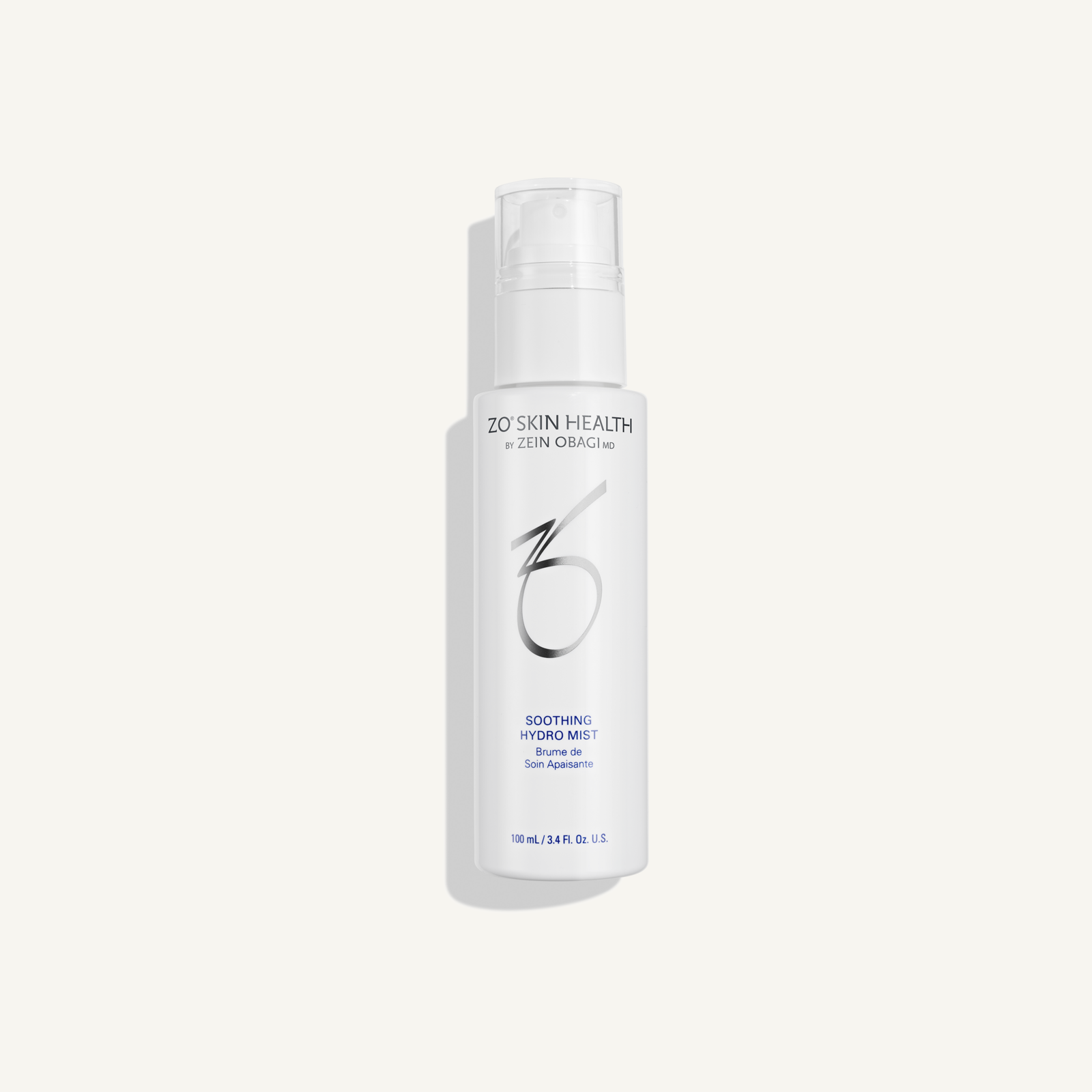 ZO Soothing Hydro Mist on a warm cream background