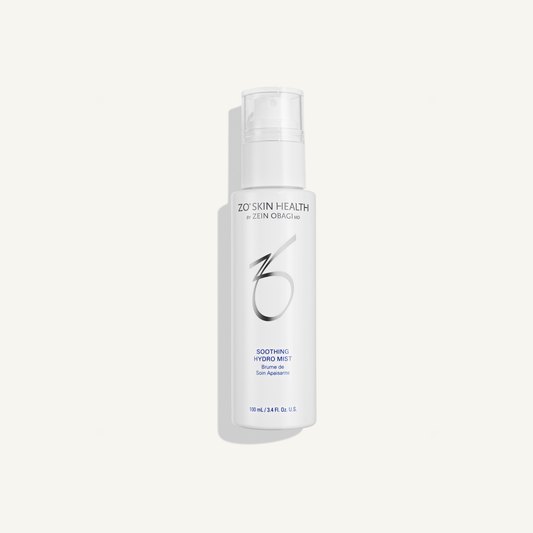 ZO Soothing Hydro Mist on a warm cream background