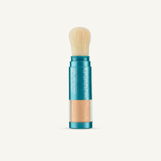Colorescience Sunforgettable Total Protection Brush-On Shield SPF 50 on a warm cream background
