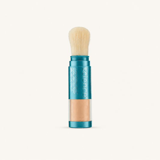 Colorescience Sunforgettable Total Protection Brush-On Shield SPF 50 on a warm cream background