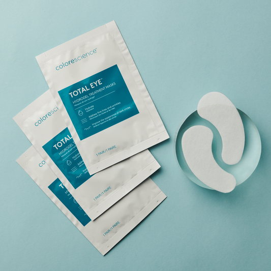 Colorescience Total Eye Hydrogel Treatment Masks packets and cooling under-eye patches