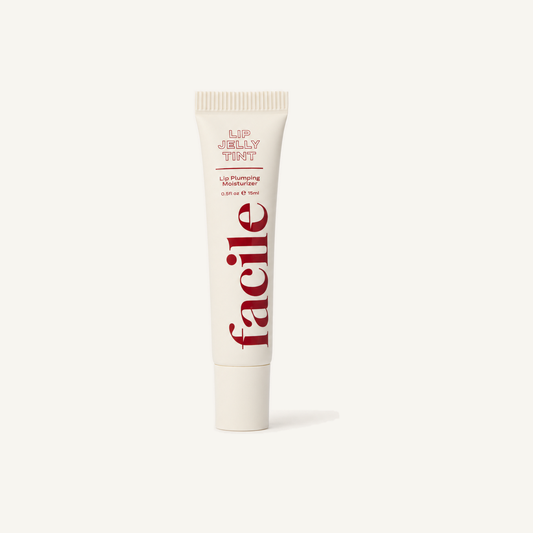 Facile Lip Jelly Berry product on Minte’s warm cream background