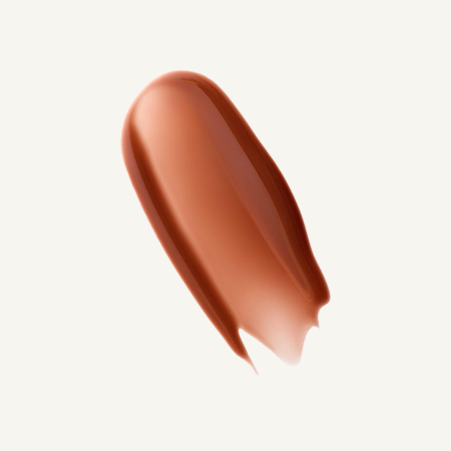 Facile Lip Jelly Clove glossy warm brown swatch on a warm cream background