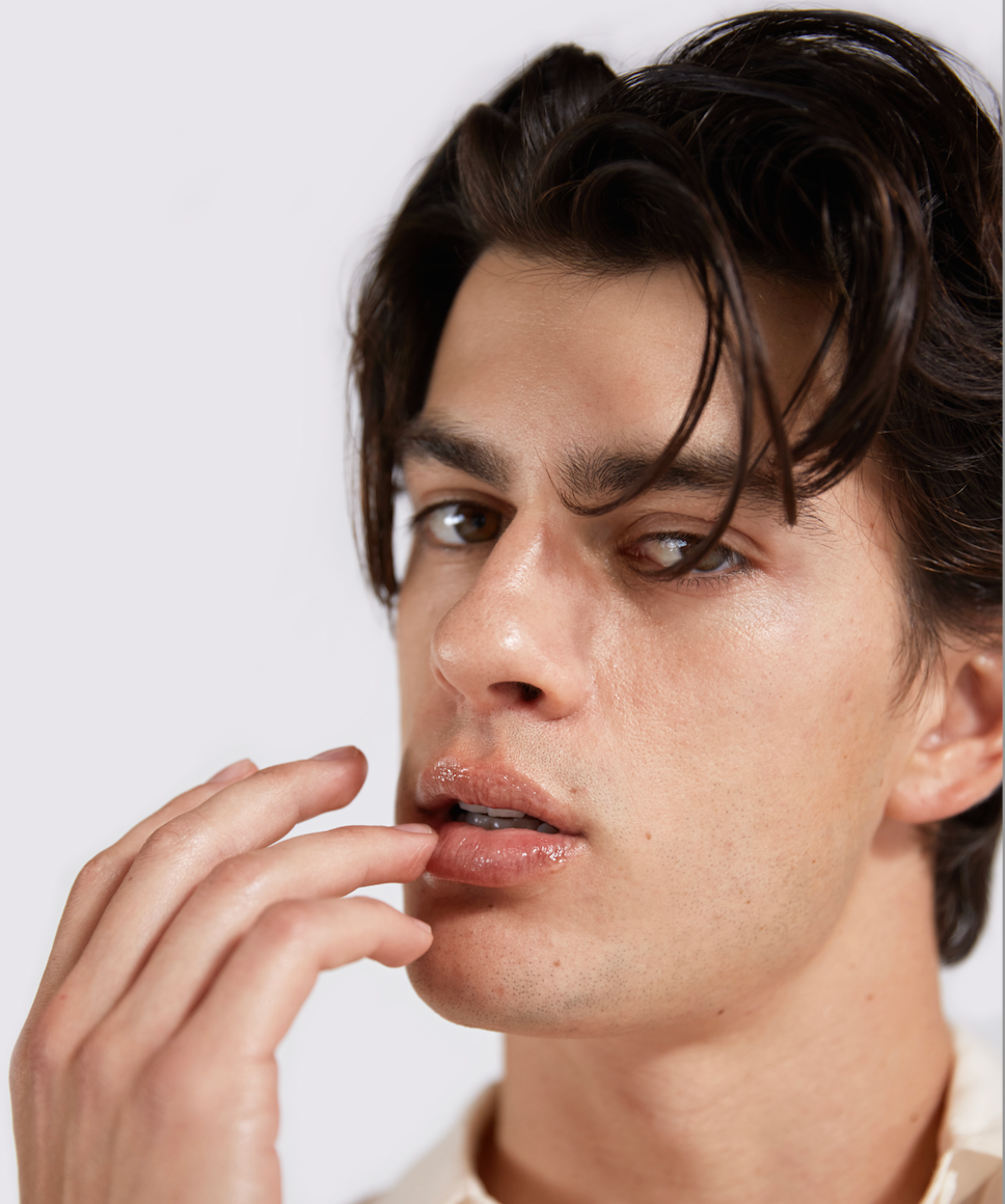 Facile Lip Jelly Untinted product on male model