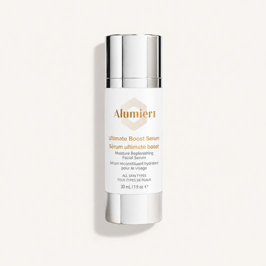 AlumierMD boost product photo on Minte ivory background