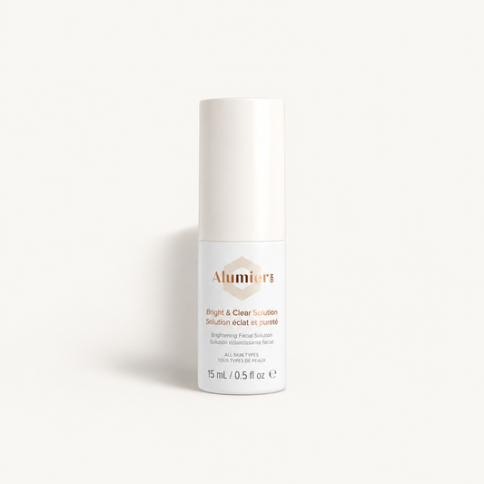 AlumierMD bright 15 mL travel size product photo on Minte ivory background