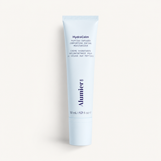 AlumierMD calm product photo on Minte ivory background