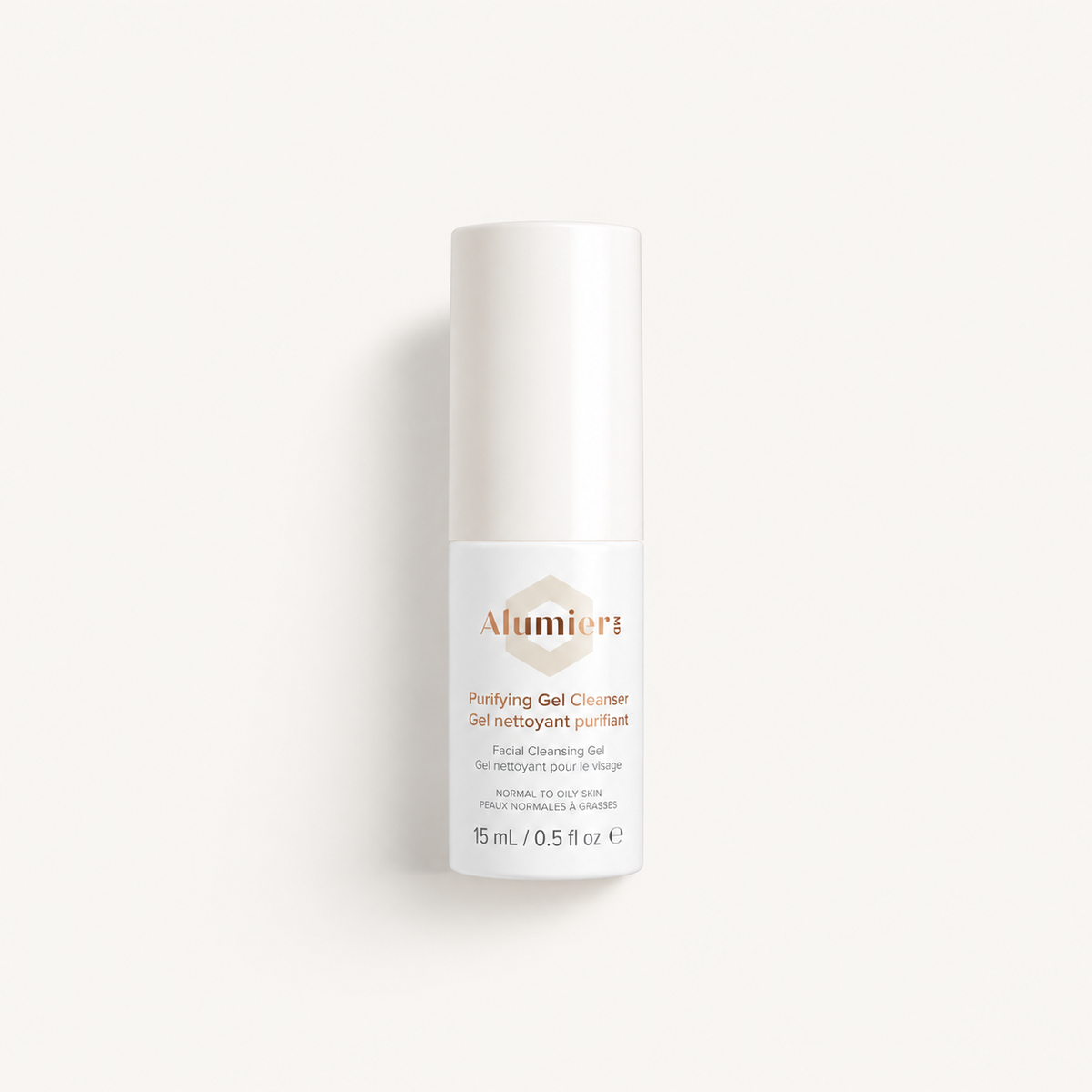 AlumierMD purifying 15 mL travel size product photo on Minte ivory background