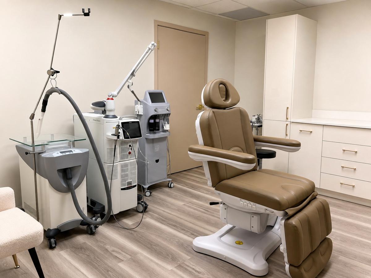 Treatment room at Minte Medical Aesthetics in Winnipeg